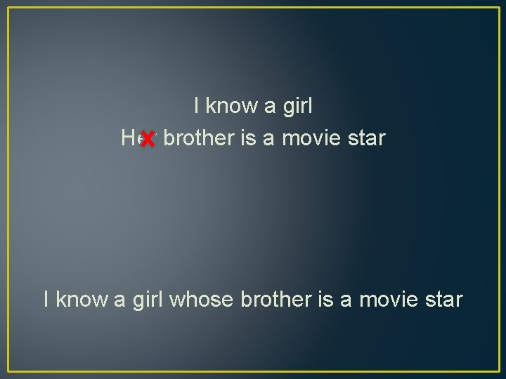 I know a girl Her brother is a movie star I know a girl
