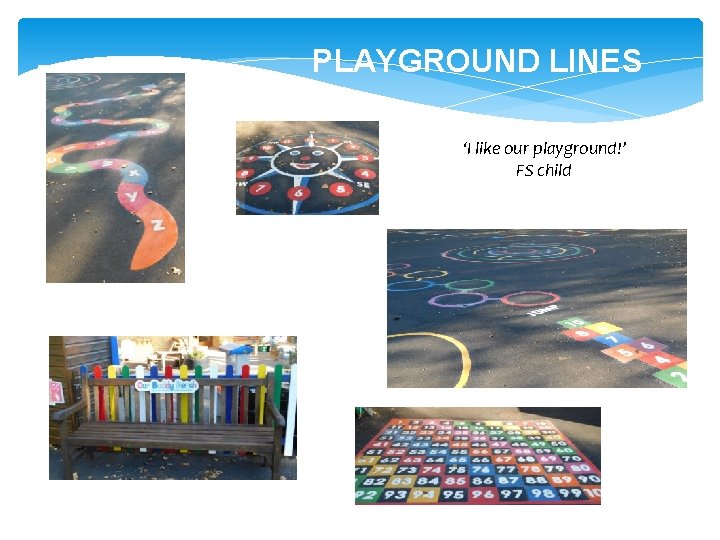 PLAYGROUND LINES ‘I like our playground!’ FS child 