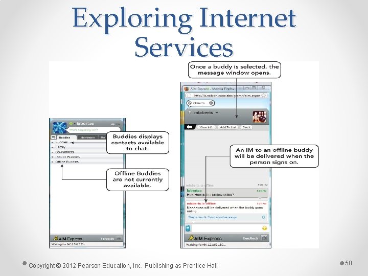 Exploring Internet Services Copyright © 2012 Pearson Education, Inc. Publishing as Prentice Hall 50