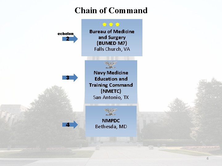 Chain of Command echelon 2 3 4 Bureau of Medicine and Surgery (BUMED M