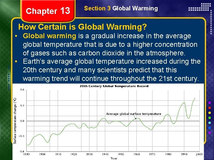 Chapter 13 Section 3 Global Warming How Certain is Global Warming? • Global warming