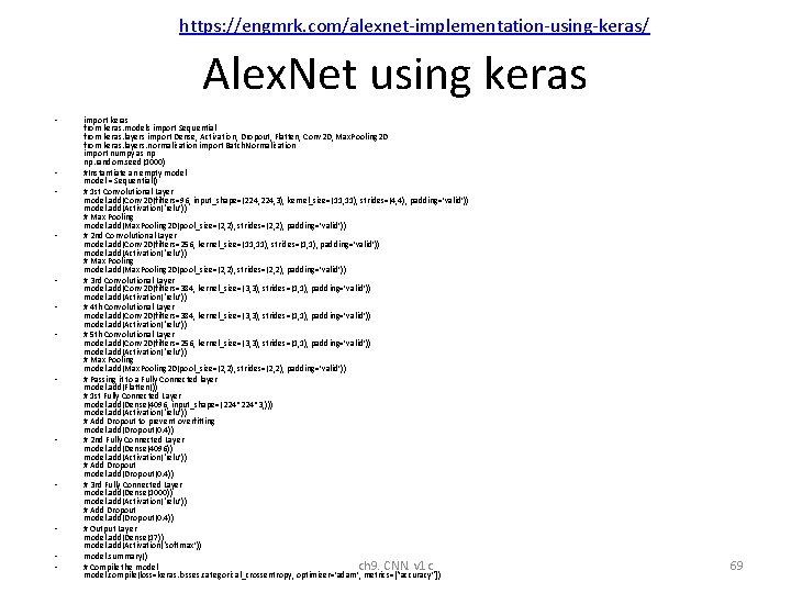 https: //engmrk. com/alexnet-implementation-using-keras/ Alex. Net using keras • • • • import keras from https: //engmrk. com/alexnet-implementation-using-keras/ Alex. Net using keras • • • • import keras from