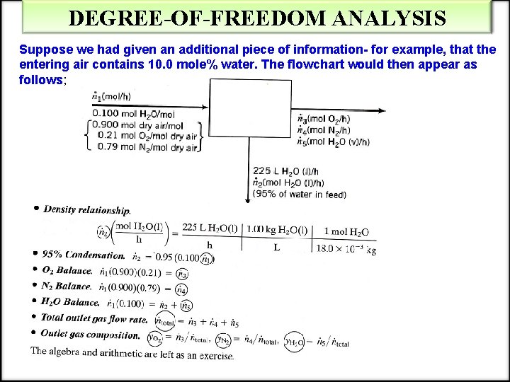 DEGREE-OF-FREEDOM ANALYSIS Suppose we had given an additional piece of information- for example, that