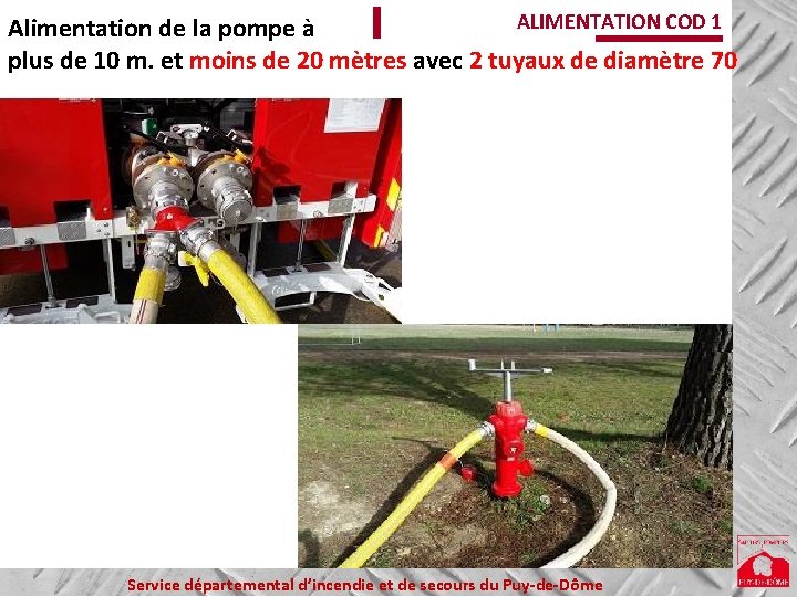 ALIMENTATION COD 1 Alimentation de la pompe à plus de 10 m. et moins