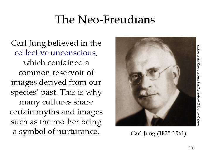 The Neo-Freudians Archive of the History of American Psychology/ University of Akron Carl Jung