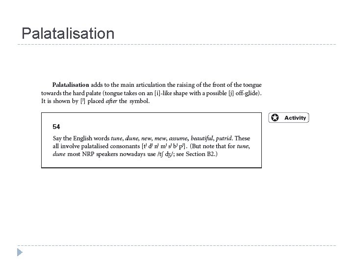 Palatalisation 