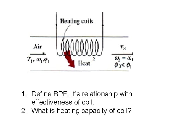 1. Define BPF. It’s relationship with effectiveness of coil. 2. What is heating capacity