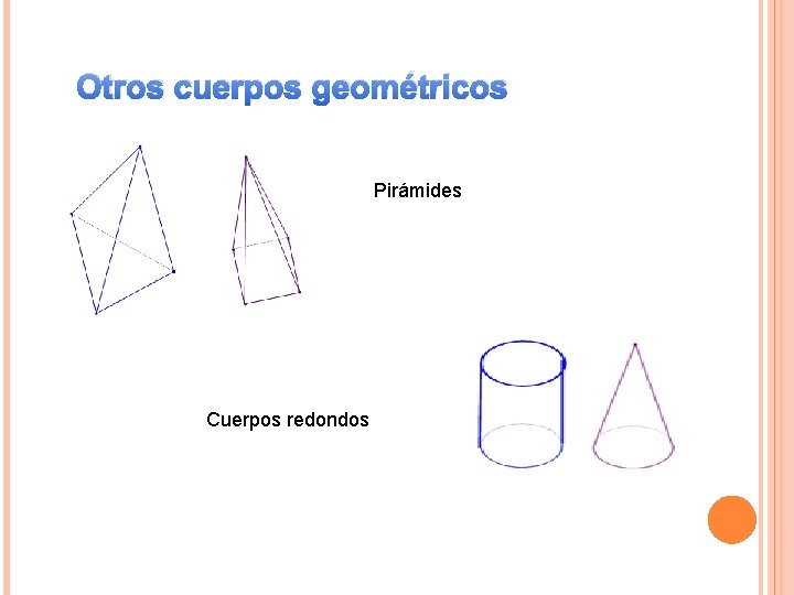 Otros cuerpos geométricos Pirámides Cuerpos redondos 