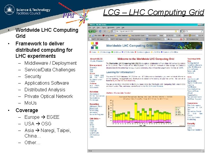 LCG – LHC Computing Grid • • Worldwide LHC Computing Grid Framework to deliver