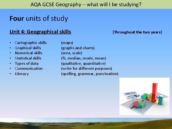 AQA GCSE Geography – what will I be studying? Four units of study Unit