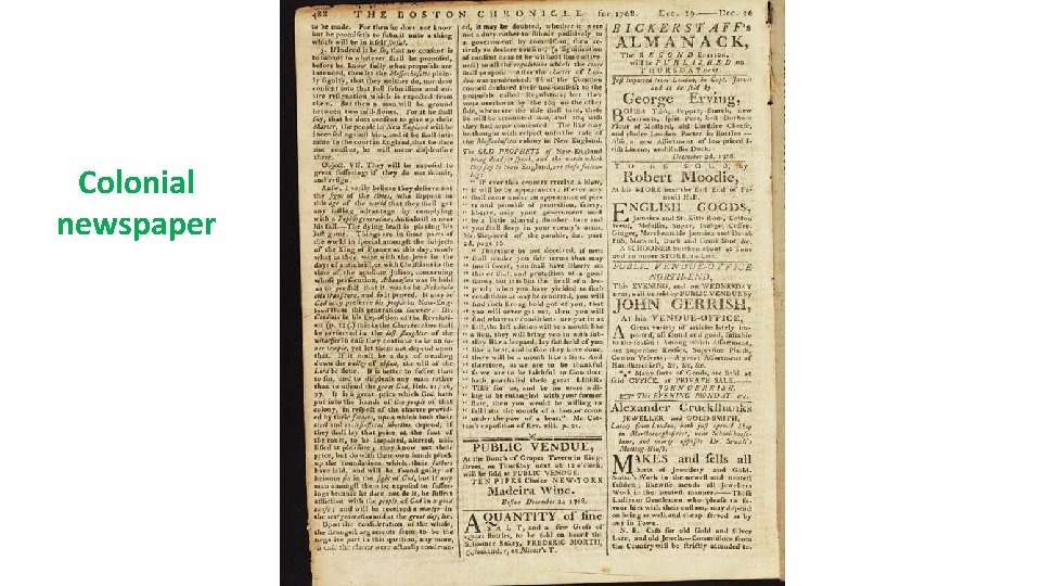 Colonial newspaper 