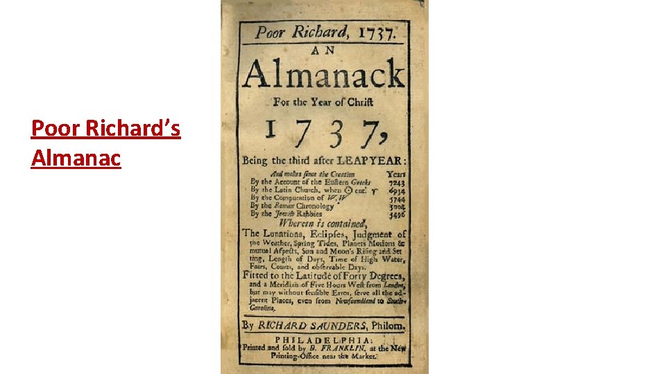 Poor Richard’s Almanac 