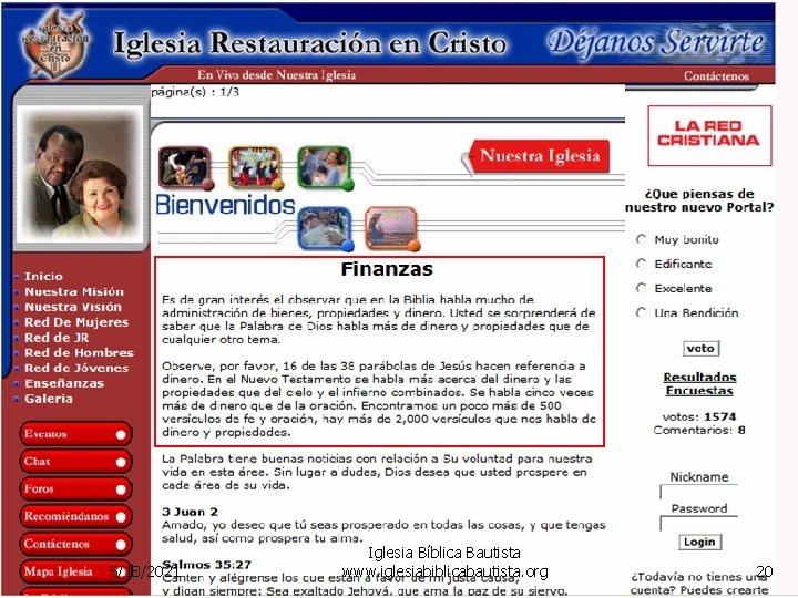 5/18/2021 Iglesia Bíblica Bautista www. iglesiabiblicabautista. org 20 5/18/2021 Iglesia Bíblica Bautista www. iglesiabiblicabautista. org 20