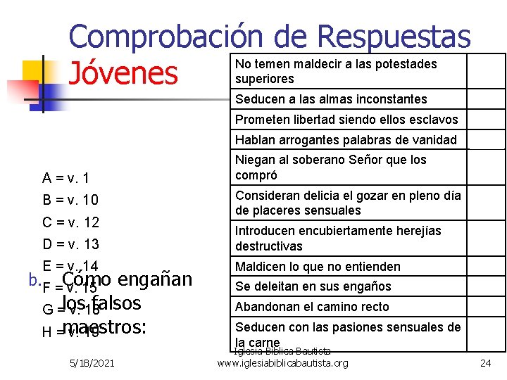 Comprobación de Respuestas No temen maldecir a las potestades superiores B Jóvenes Seducen a Comprobación de Respuestas No temen maldecir a las potestades superiores B Jóvenes Seducen a