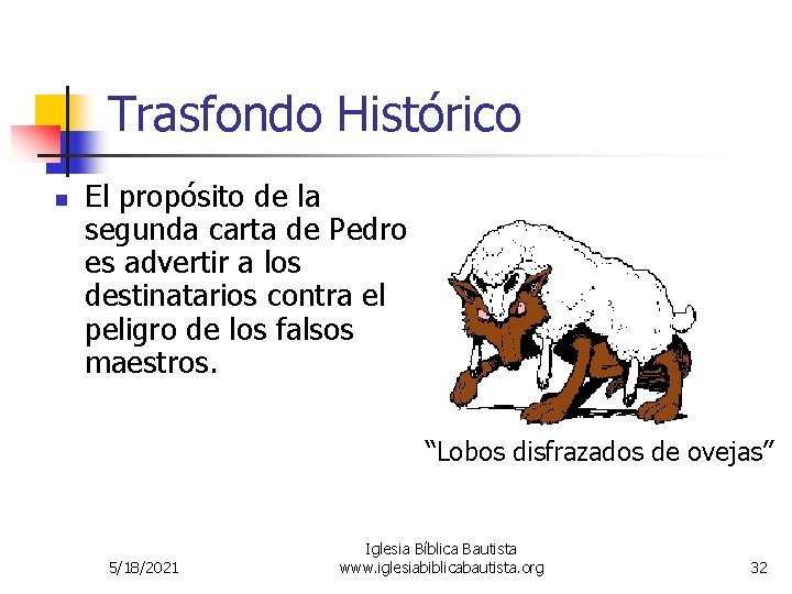 Trasfondo Histórico n El propósito de la segunda carta de Pedro es advertir a Trasfondo Histórico n El propósito de la segunda carta de Pedro es advertir a