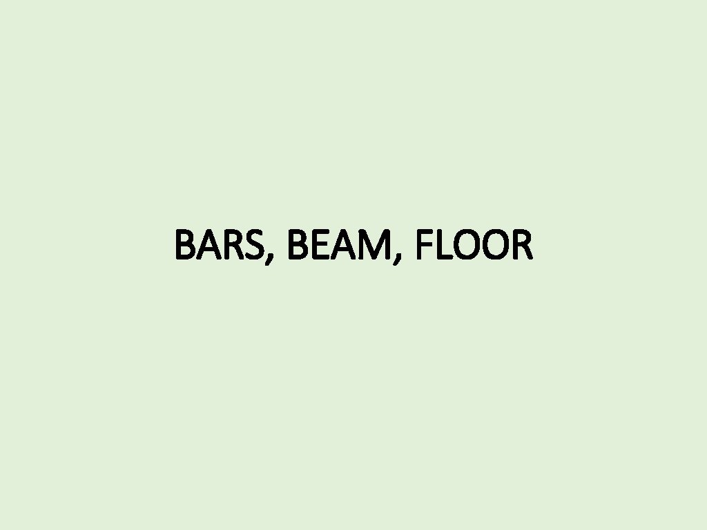 BARS, BEAM, FLOOR 