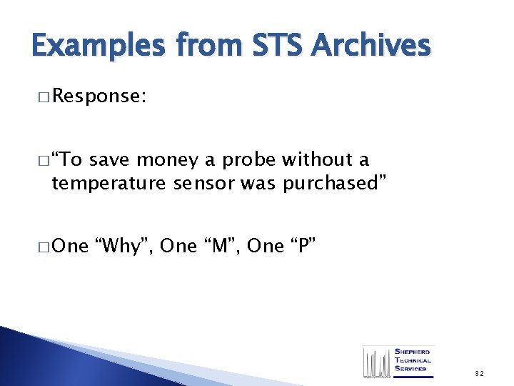 Examples from STS Archives � Response: � “To save money a probe without a