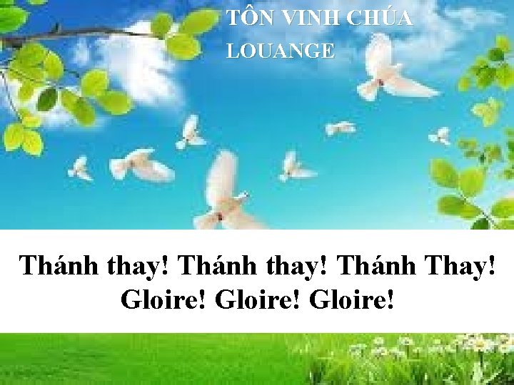 TÔN VINH CHÚA LOUANGE Cầu nguyện dâng hiến Prière de l’offrande Thánh thay! Thánh