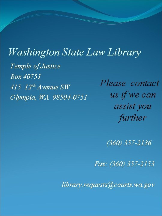 Library law wa state CT Judicial