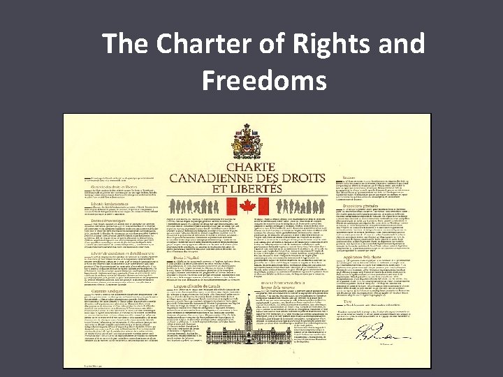 The Charter of Rights and Freedoms 