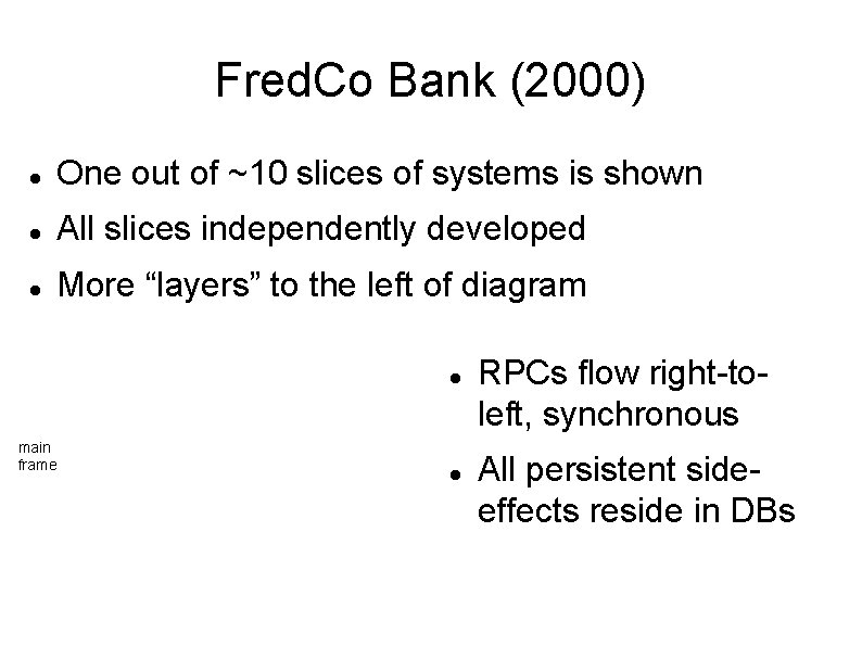 Fred. Co Bank (2000) One out of ~10 slices of systems is shown All