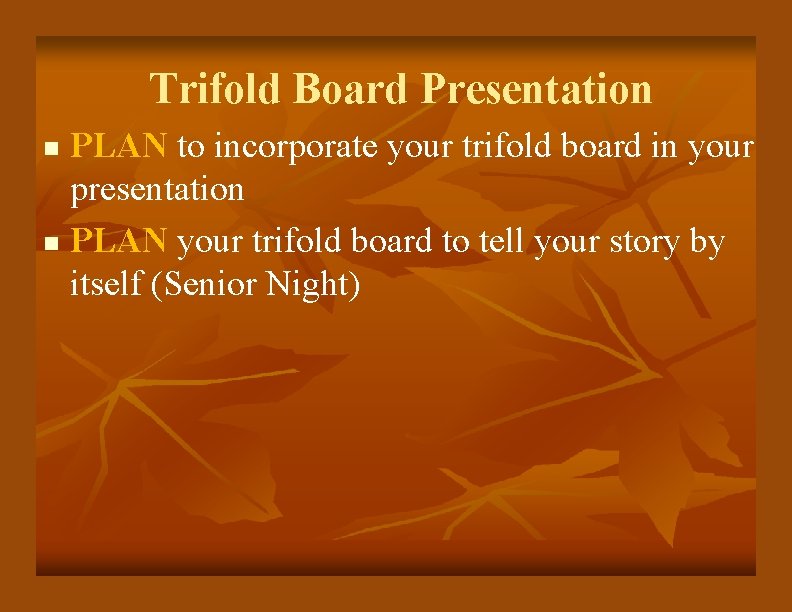 Student Name Senior Presentation Culminating Senior Project Title