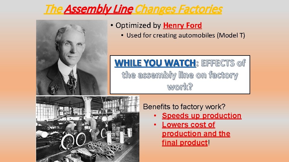 Aim How did new inventions and technologies aid