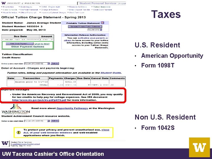 Taxes U. S. Resident • American Opportunity • Form 1098 T Non U. S. Taxes U. S. Resident • American Opportunity • Form 1098 T Non U. S.