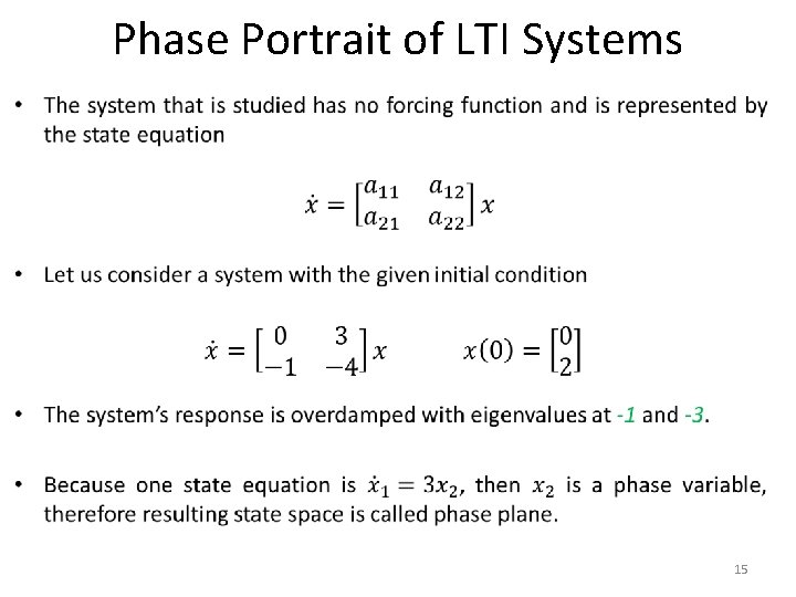 Phase Portrait of LTI Systems • 15 