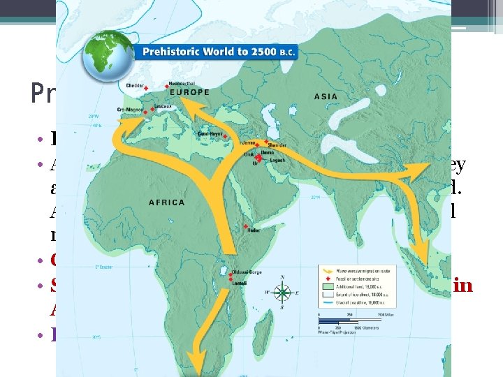 Previewing Themes • INTERACTION WITH ENVIRONMENT • As early humans spread out over the