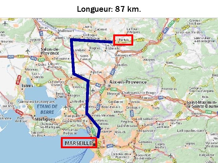 Longueur: 87 km. 