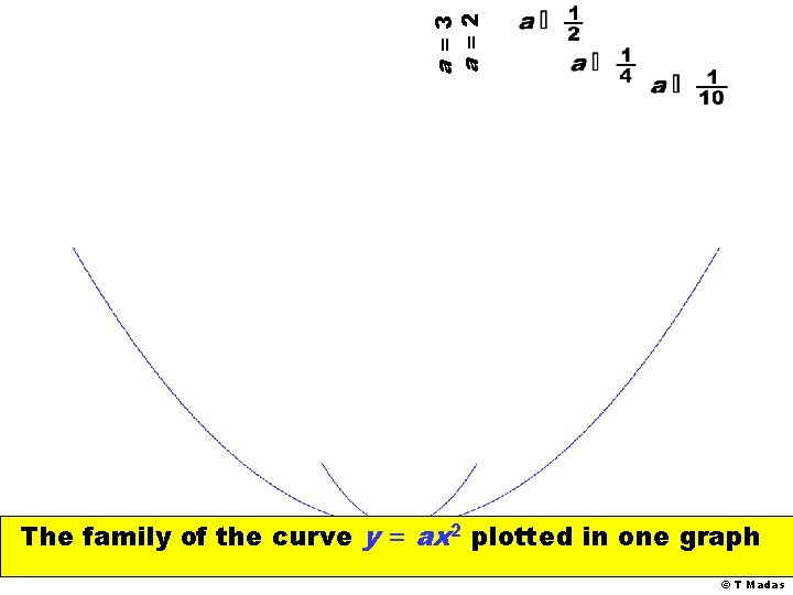 a=3 a=2 The family of the curve y = ax 2 plotted in one