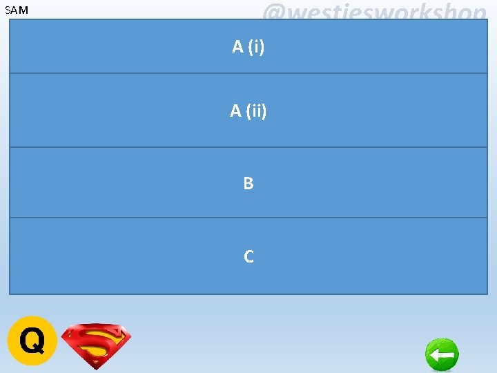 @westiesworkshop SAM A (i) A (ii) B C 