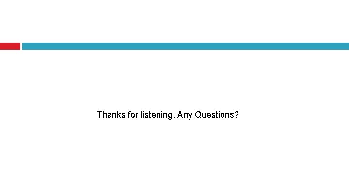 Thanks for listening. Any Questions? 
