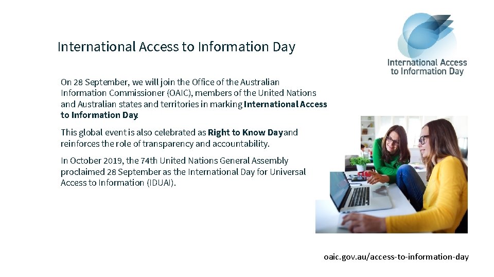 International Access to Information Day On 28 September, we will join the Office of