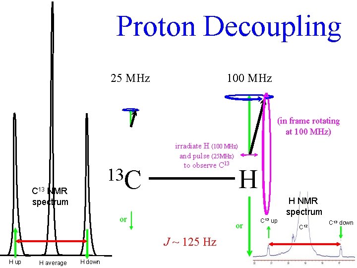 Proton Decoupling 25 MHz 100 MHz (in frame rotating at 100 MHz) 13 C