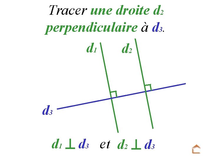 Tracer une droite d 2 perpendiculaire à d 3. d 1 d 2 d