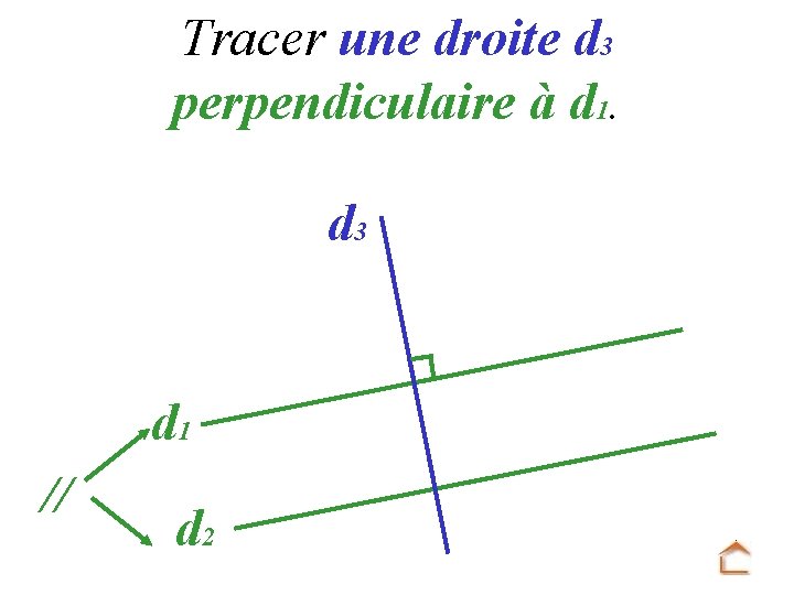 Tracer une droite d 3 perpendiculaire à d 1. d 3 d 1 //