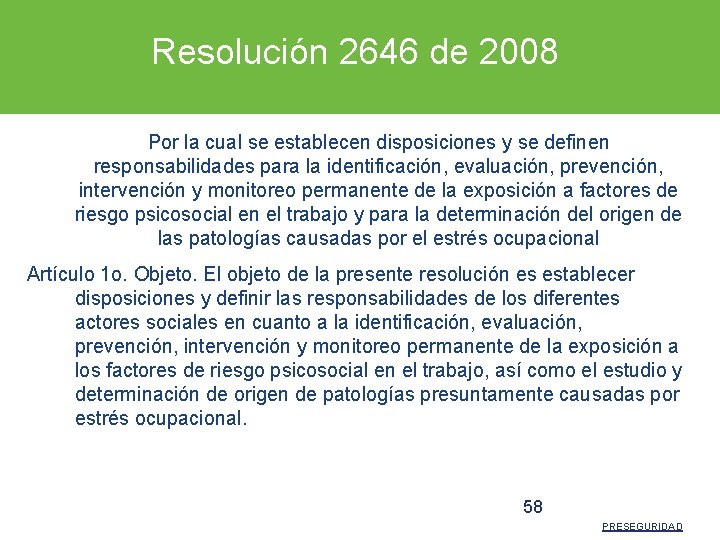 Resolución 2646 de 2008 Por la cual se establecen disposiciones y se definen responsabilidades