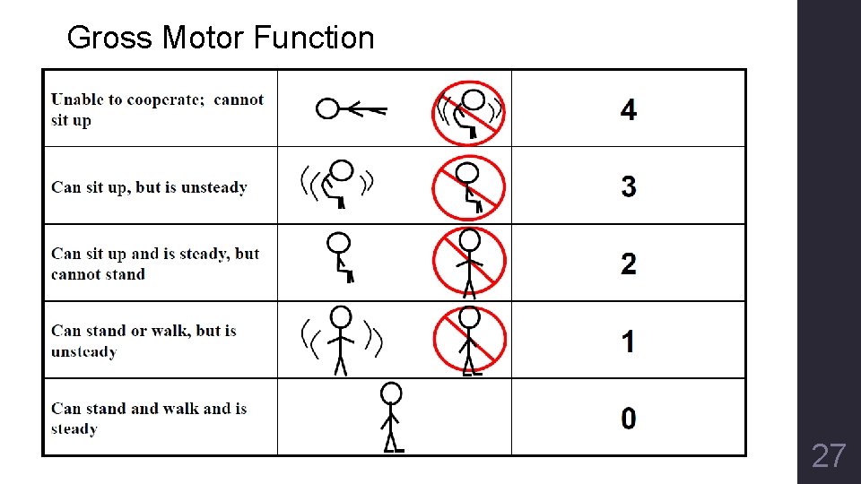 Gross Motor Function 27 