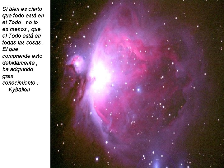 Si bien es cierto que todo está en el Todo , no lo es