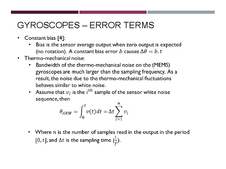 GYROSCOPES – ERROR TERMS GYROSCOPES – ERROR TERMS