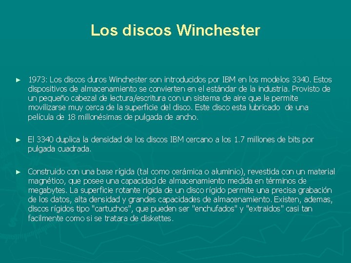 Los discos Winchester ► 1973: Los discos duros Winchester son introducidos por IBM en Los discos Winchester ► 1973: Los discos duros Winchester son introducidos por IBM en