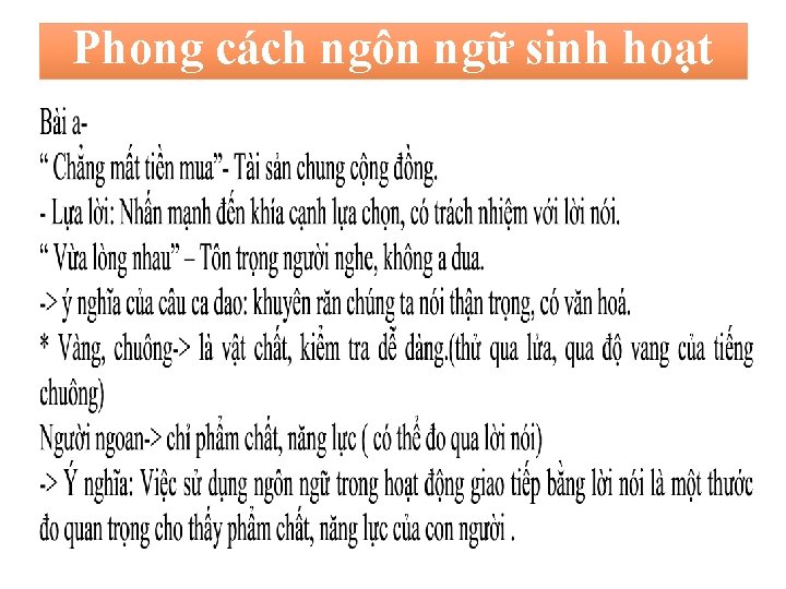 Phong cách ngôn ngữ sinh hoạt 