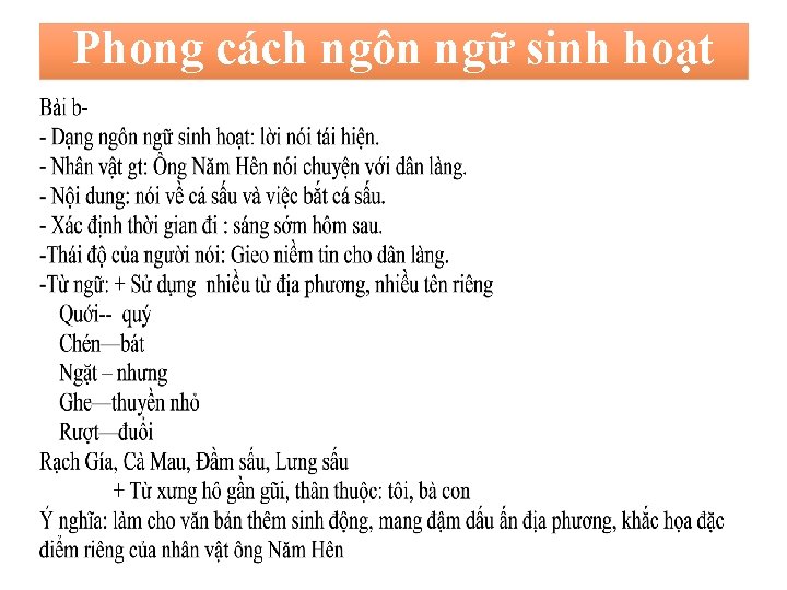 Phong cách ngôn ngữ sinh hoạt 