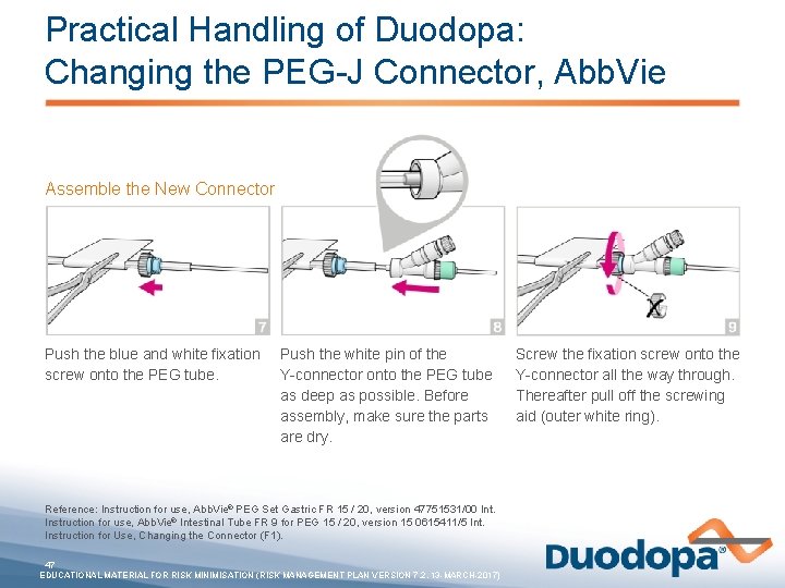 Practical Handling of Duodopa: Changing the PEG-J Connector, Abb. Vie Assemble the New Connector