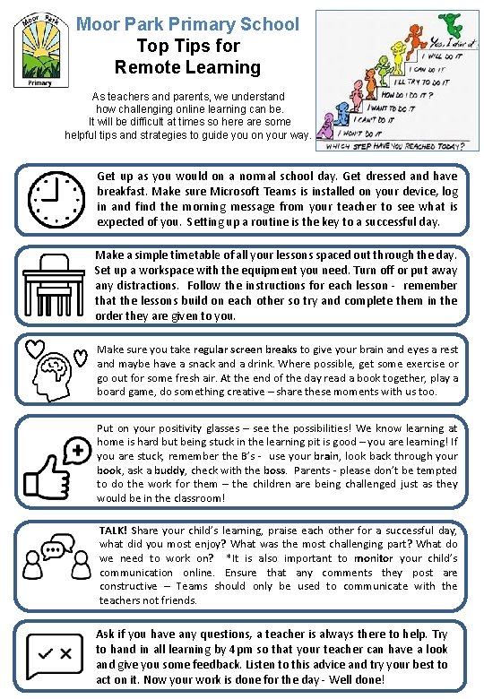 Moor Park Primary School Top Tips for Remote