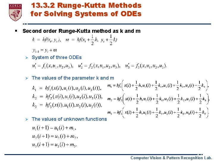 13. 3. 2 Runge-Kutta Methods for Solving Systems of ODEs § Second order Runge-Kutta