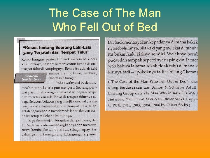 The Case of The Man Who Fell Out of Bed 