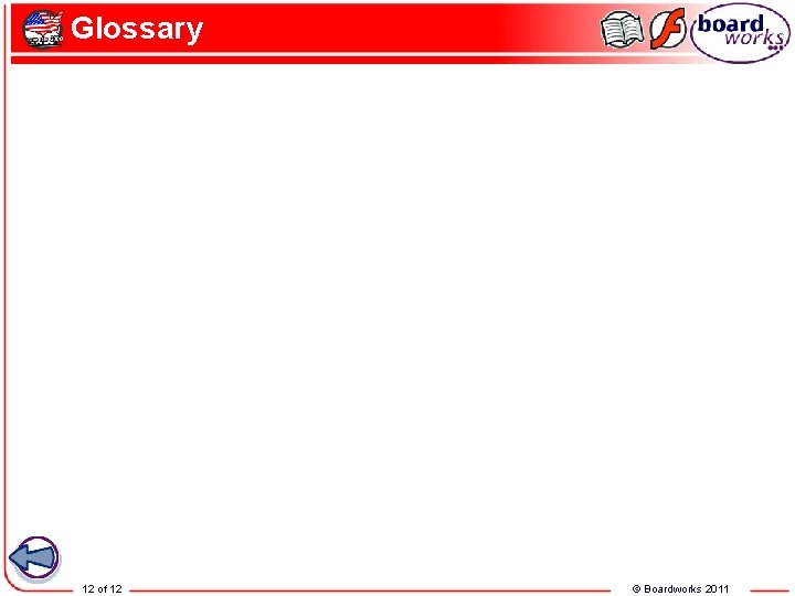 Glossary 12 of 12 © Boardworks 2011 